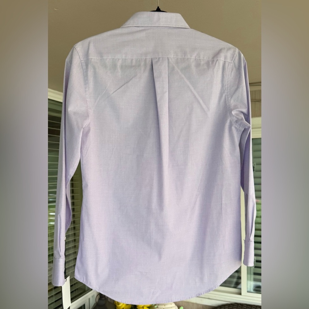 Ben Sherman Boys Purple Micro-Check Button-Down Shirt - Picture 3 of 11